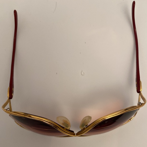 Vintage Dior Butterfly 2056 Gold and Red Frame Oversized Prescription Sunglasses - Picture 5 of 15